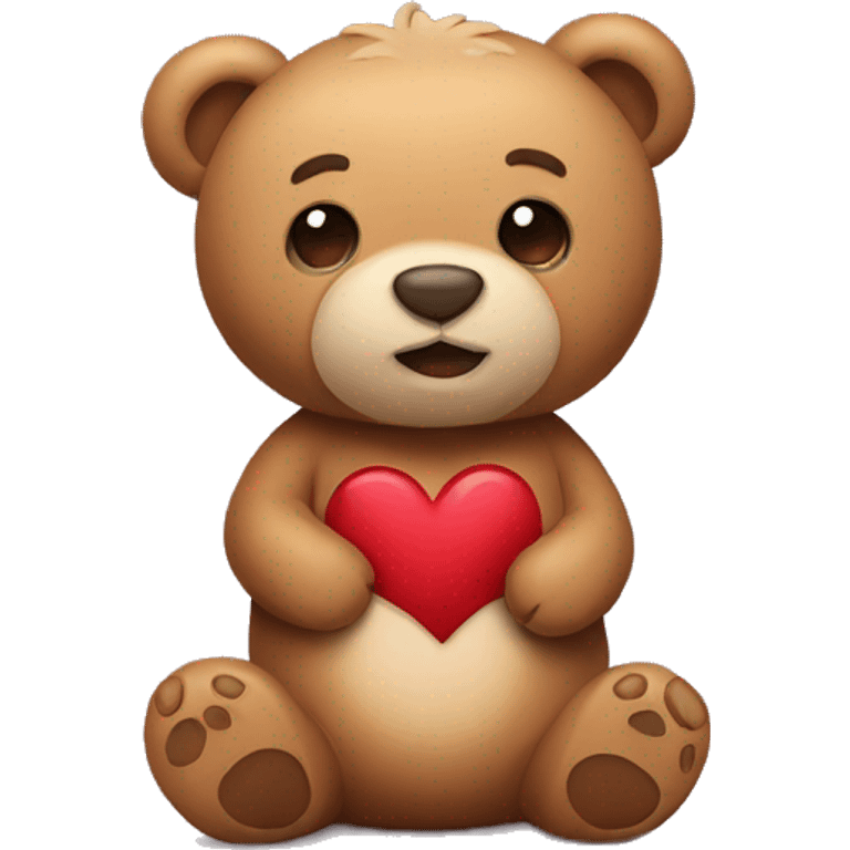 teddy bear with heart stomach emoji