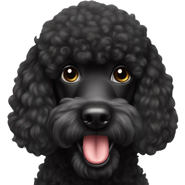 black poodle with stinky mouth emoji