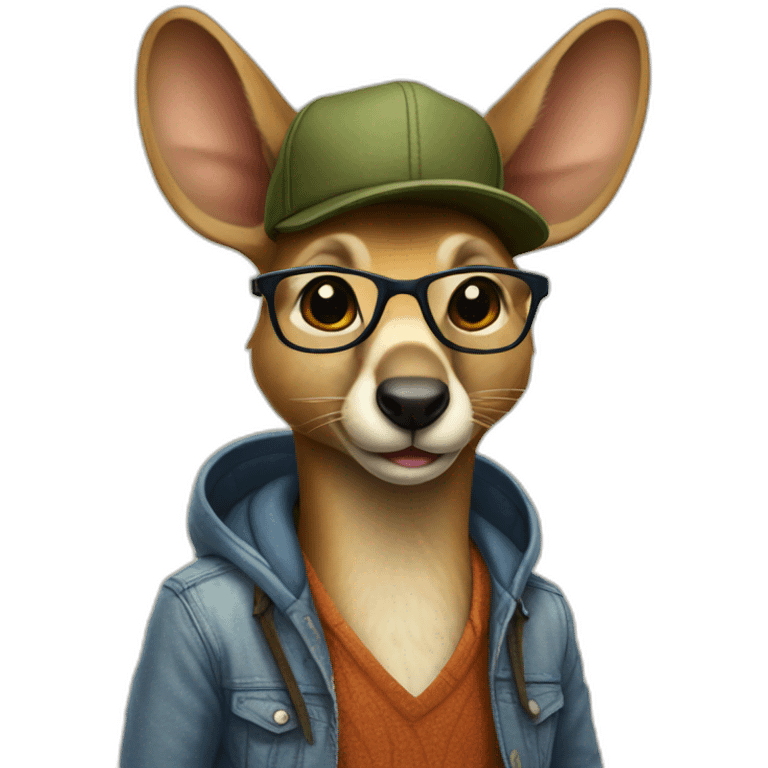 kangourou hipster emoji