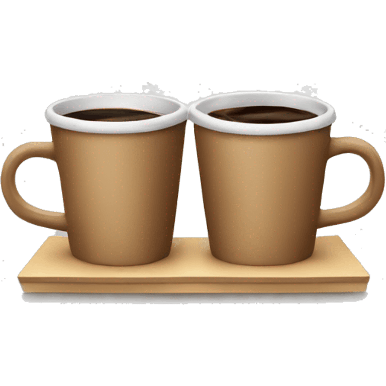 Two cups of Xmas coffee in paper stand emoji