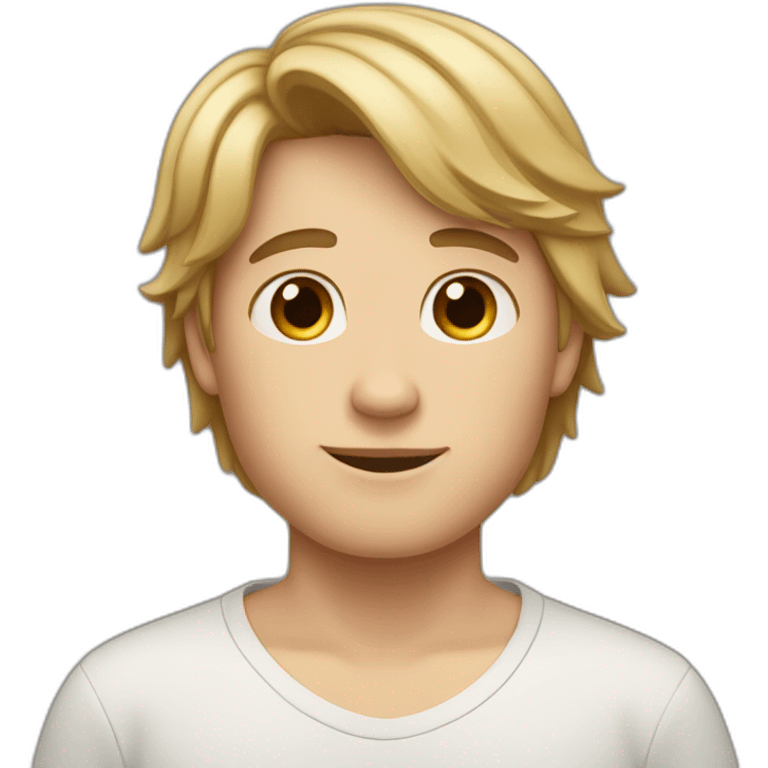 Create me, I’m a boy with short and middle long brown and blond hair, I’m fat emoji