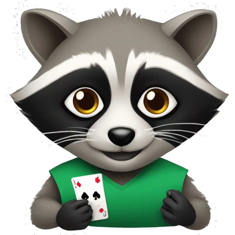 Raccoon playing poker emoji