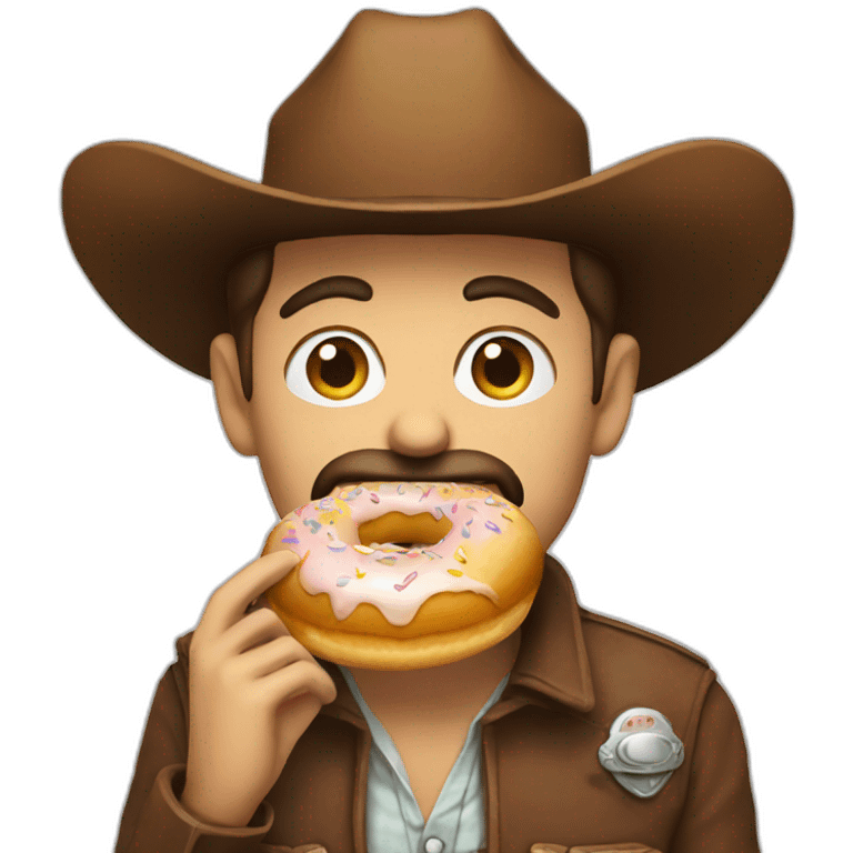 cowboy eating a donut emoji