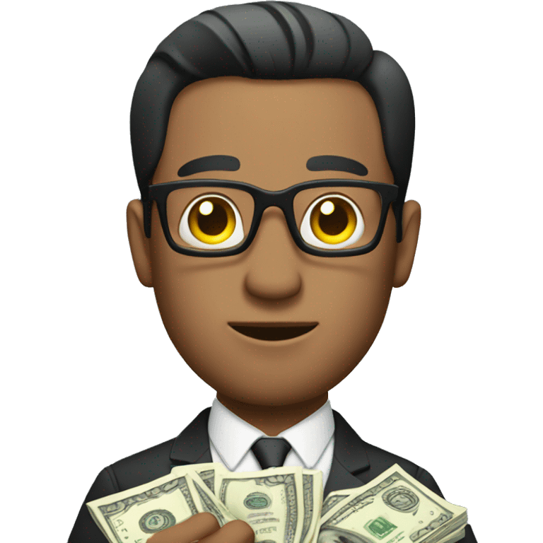 Rich guy holding money emoji