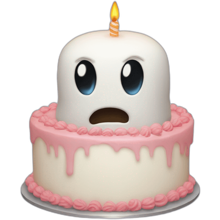 birthday cake that is also a ghost emoji