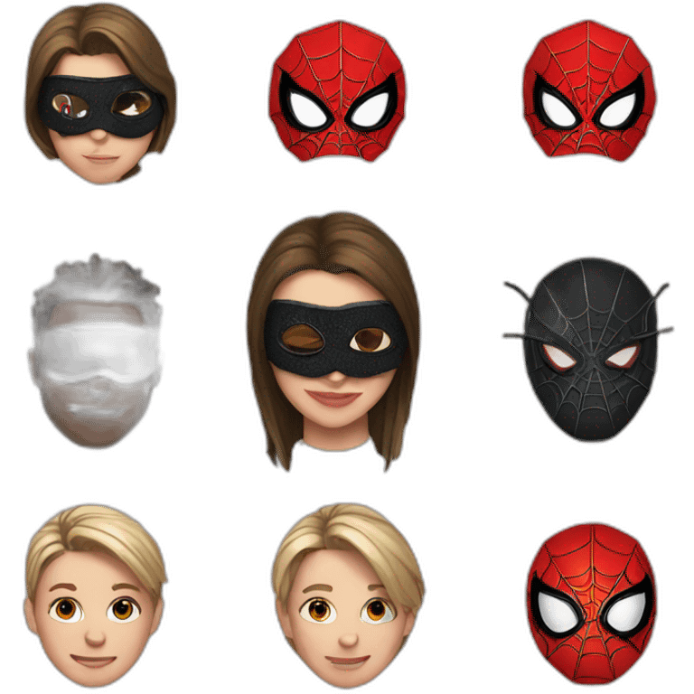 Ellen Mask wearing a mask Spider Man emoji