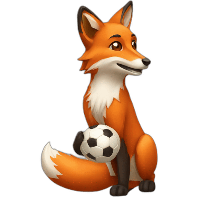 Animal fox soccer and ball emoji