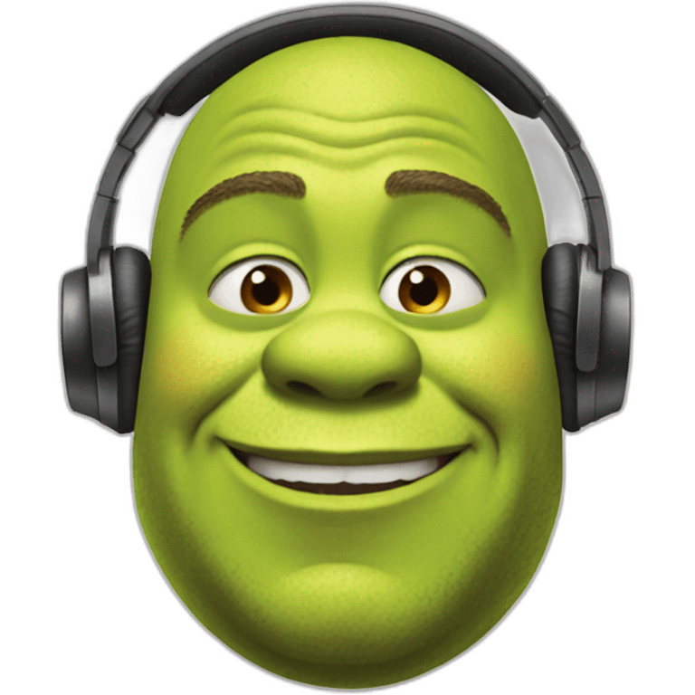 Shrek with headphones emoji