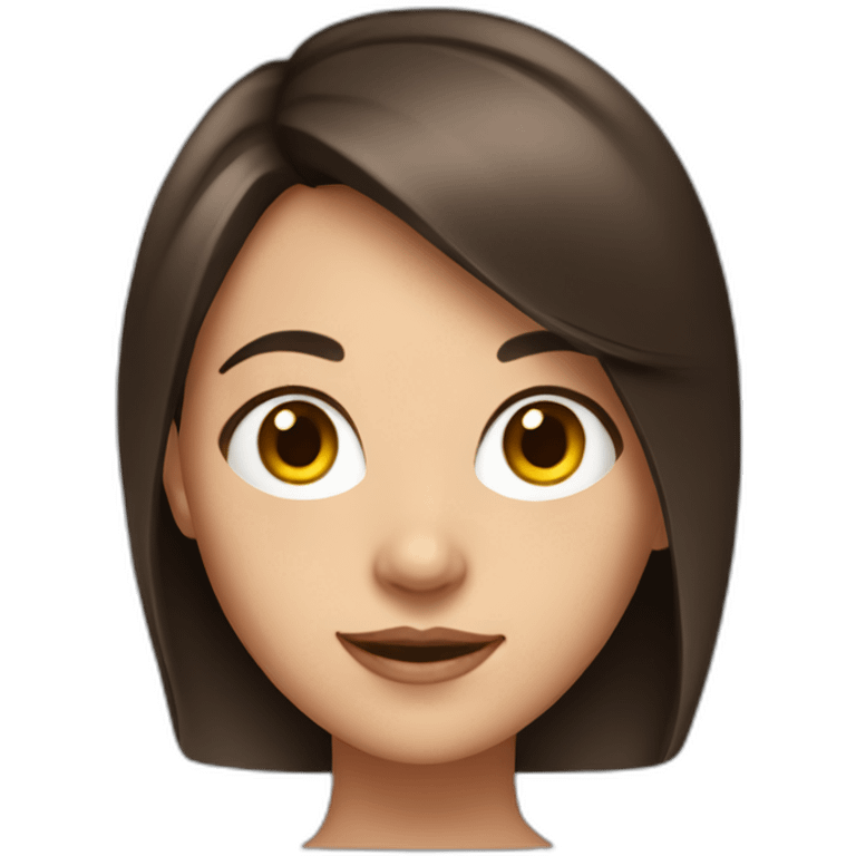 brunette girl with a big ear and a small one emoji