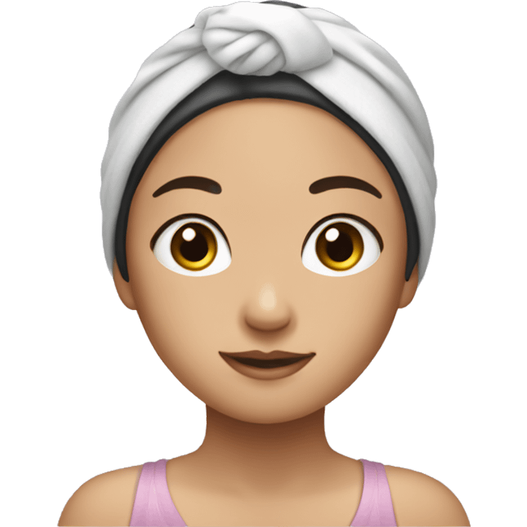 Asian girl wearing a hair towel  emoji