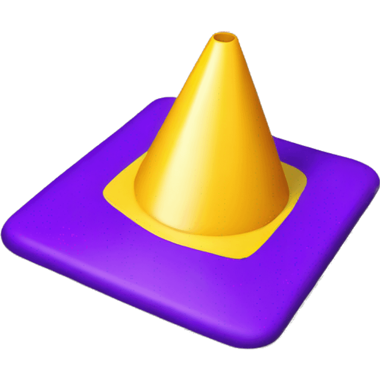 purple and yellow traffic cone emoji