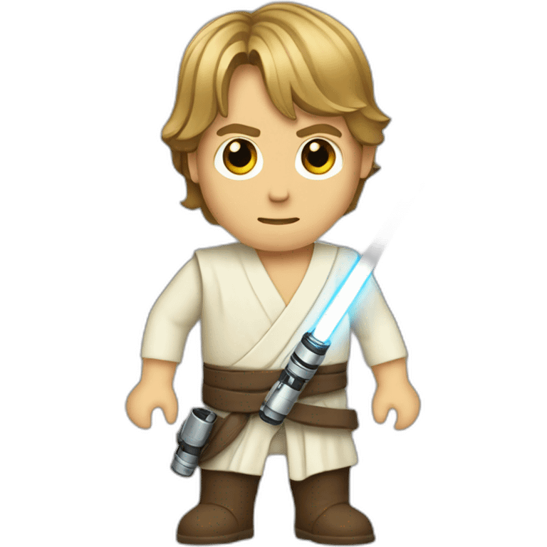 Luke skywalker with lightsaber emoji