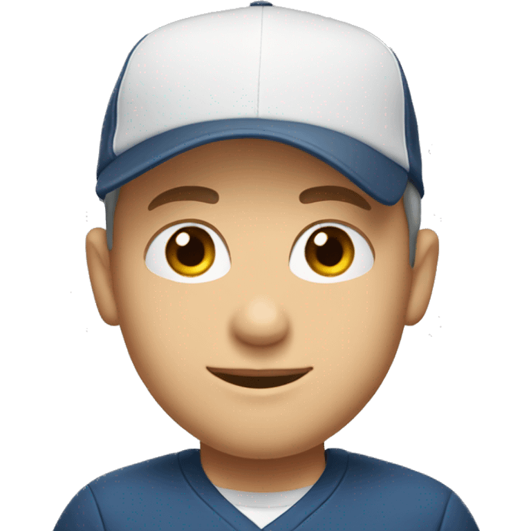 strong and handsome young white man with a baseball cap  emoji