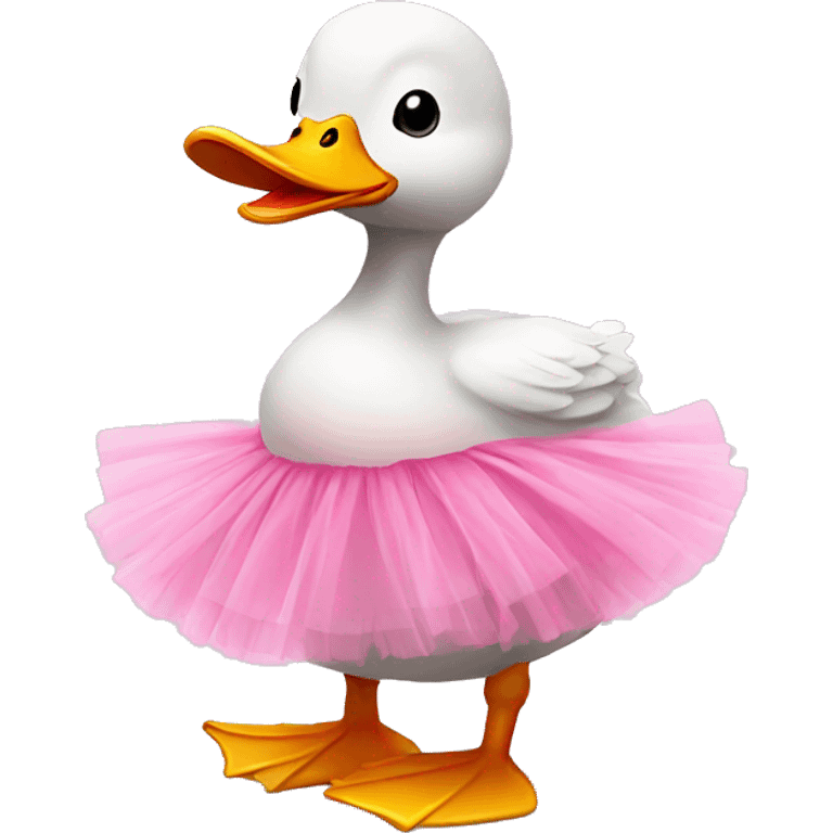 Duck with pink tutu emoji