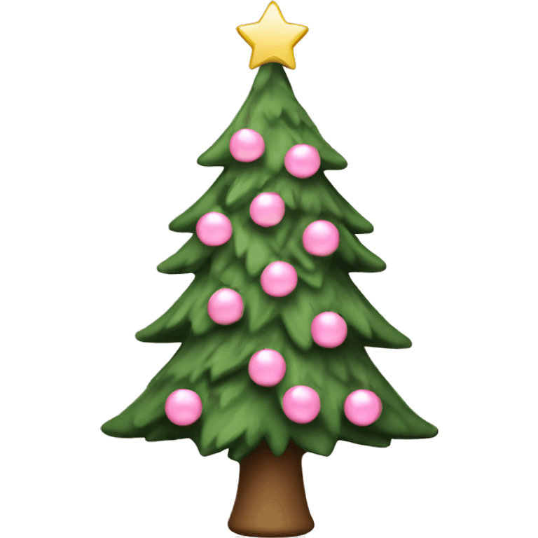 Christmas tree with light pink decorations emoji