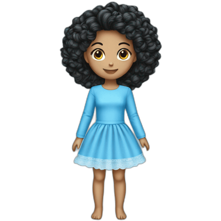 blue doll dress long sleeve  emoji