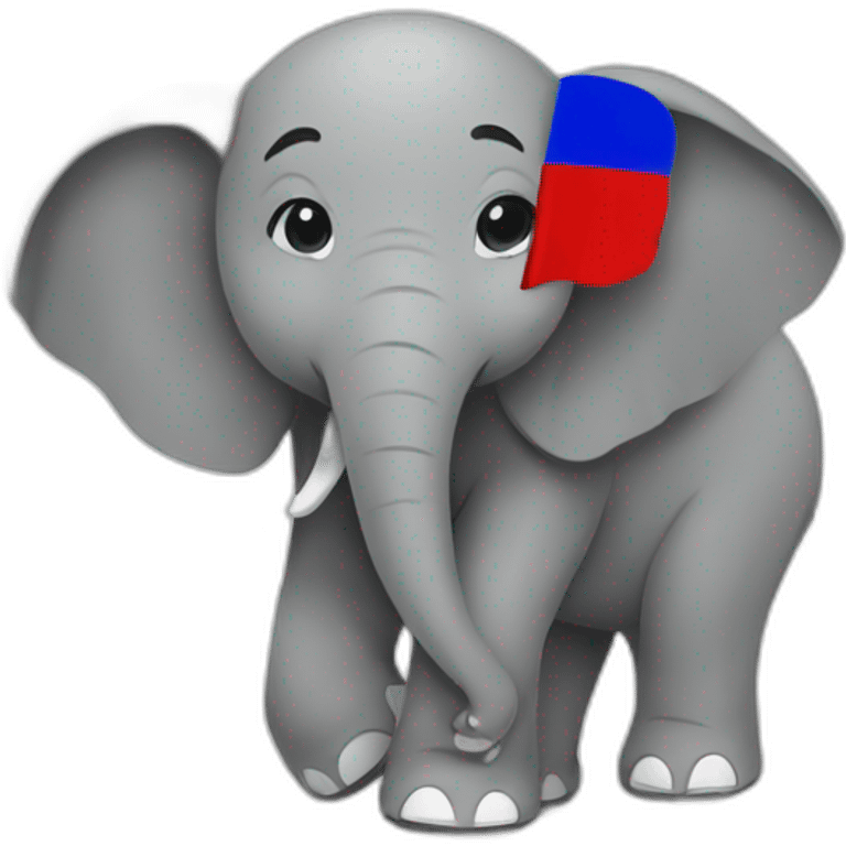 elephant with shoes and flag moldova emoji