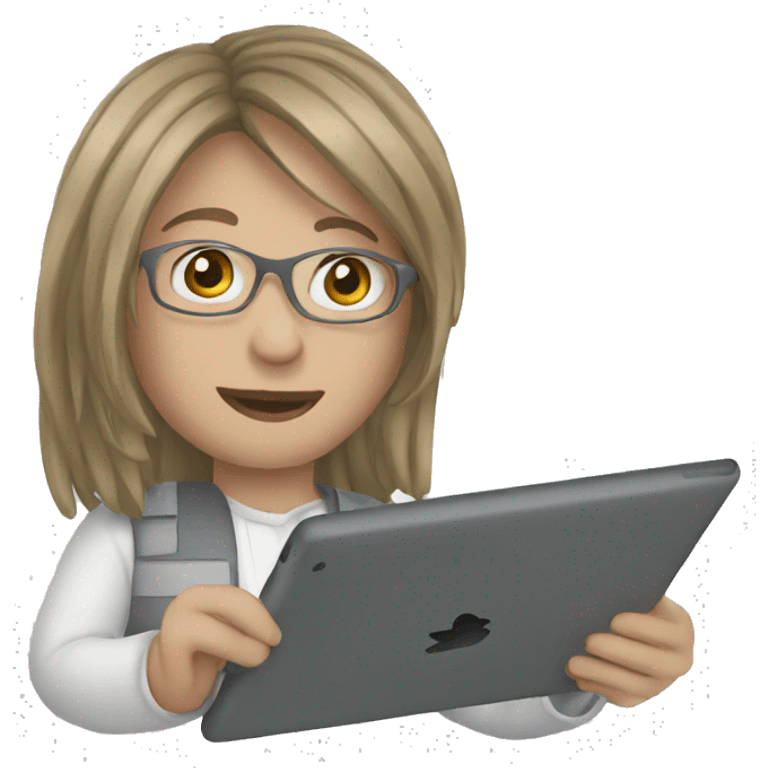 working with an ipad emoji