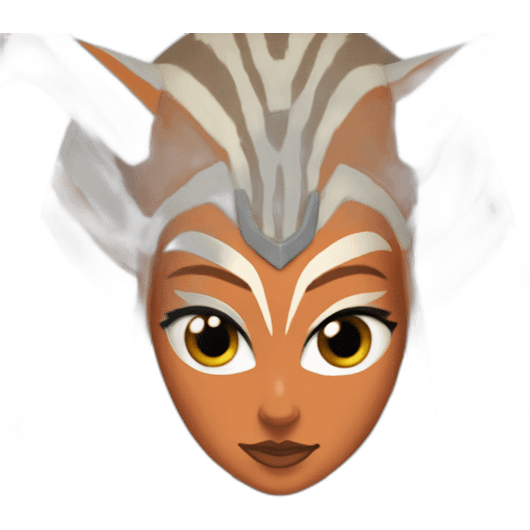 Sexy Ahsoka Tano (Portrait, front facing, Apple iOS 17 style) horns, tendrils emoji