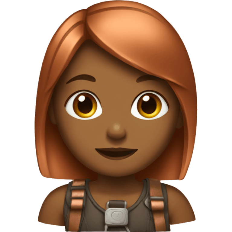 Girl with copper t emoji