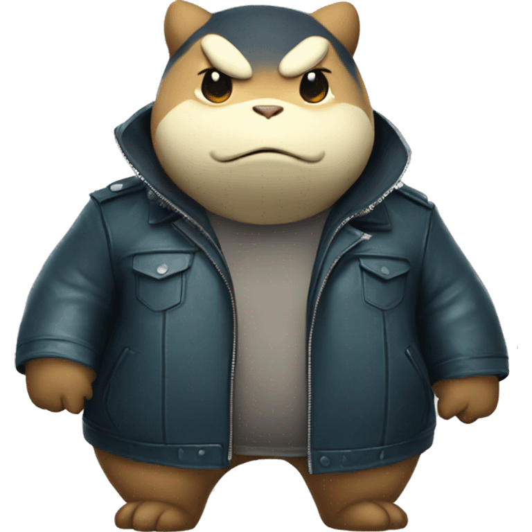 snorlax with a leather jacket emoji