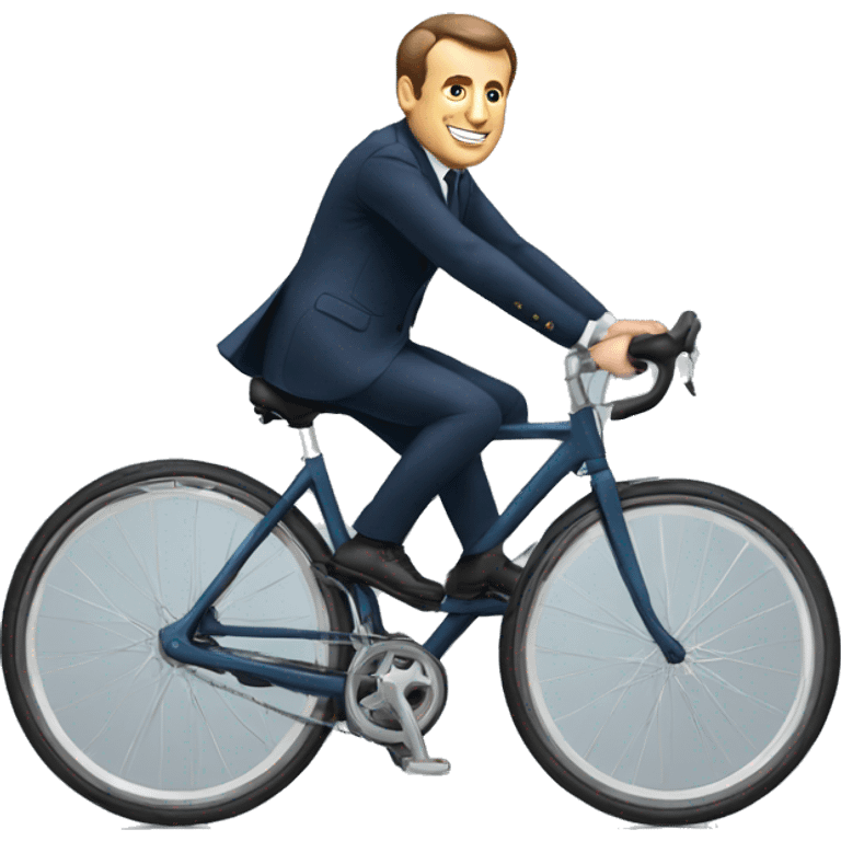 Macron sur un vélo  emoji