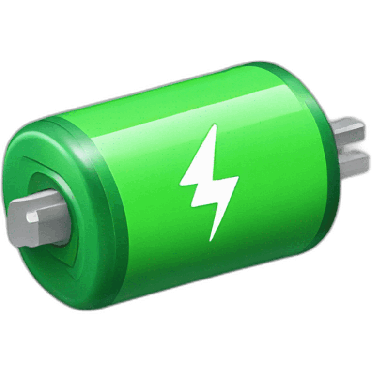 green battery with bolt emoji