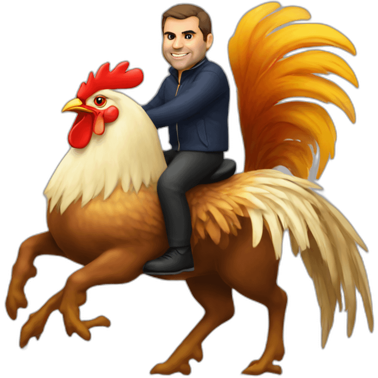 ange postecoglou riding a rooster emoji