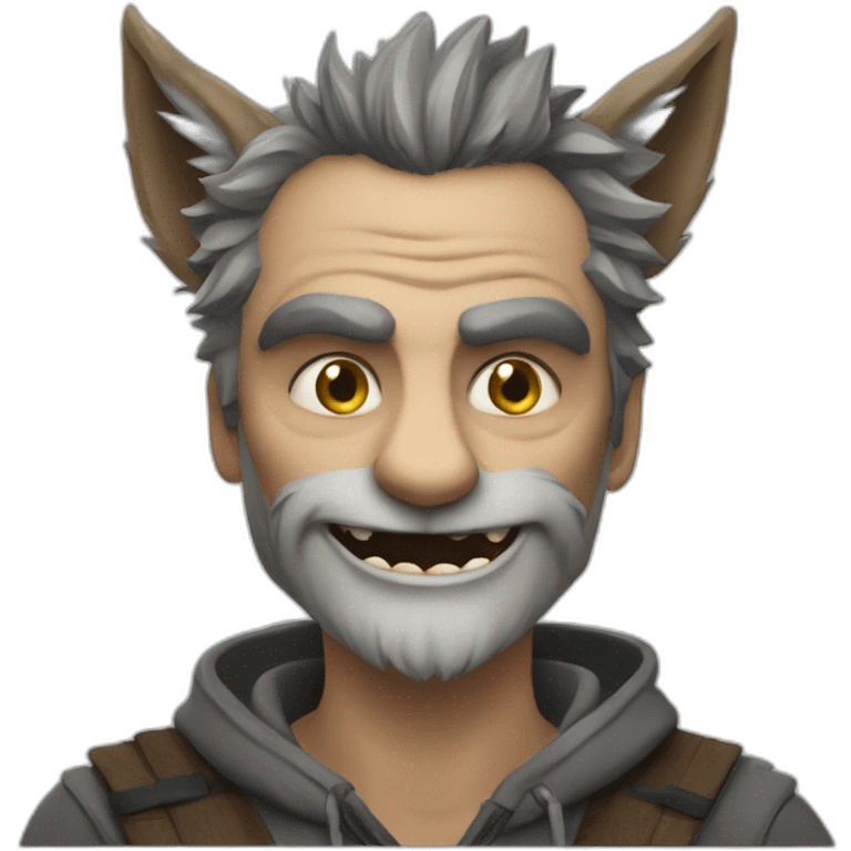 Loup garou avec un homme  emoji