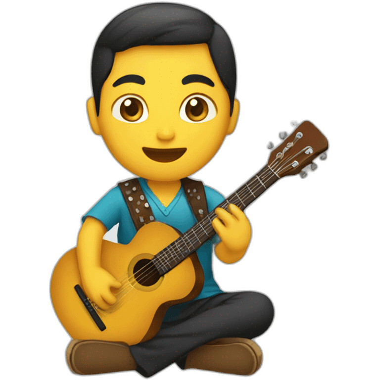 Javanese people play guitar emoji