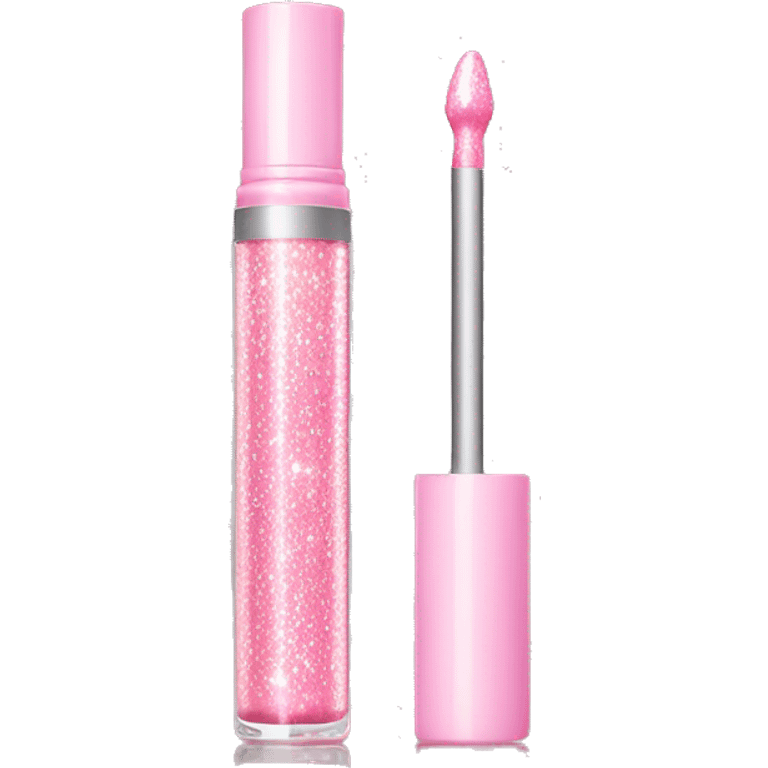 Light Pink sparkly lip gloss tube emoji