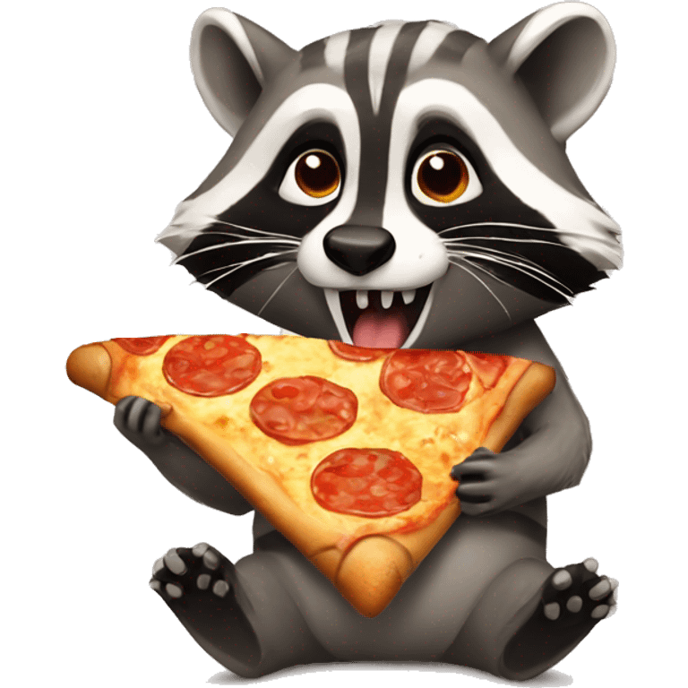 raccoon eating pizza emoji