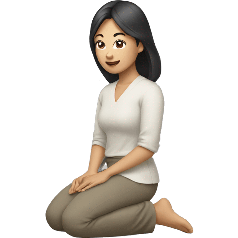 asian woman kneeling  emoji