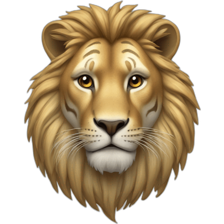 Un lion sur un tigre emoji