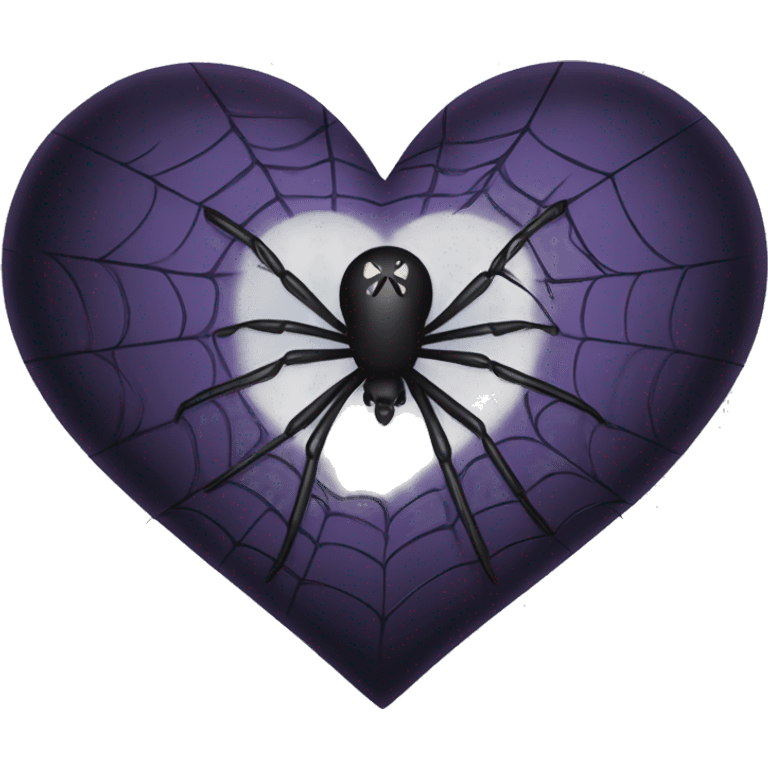 Gothic hearts with spider webs on it emoji