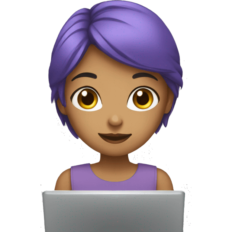 a girl using conmputer emoji