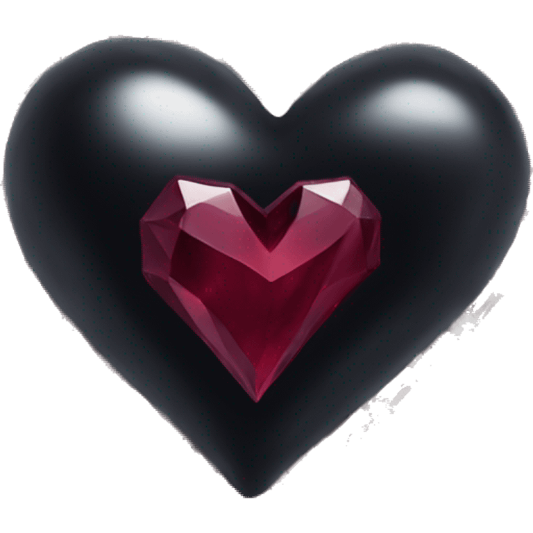 crystal black heart wrapped in a burgundy bow emoji