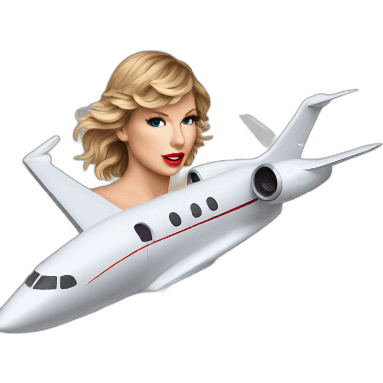 taylor swift riding a jet plane emoji