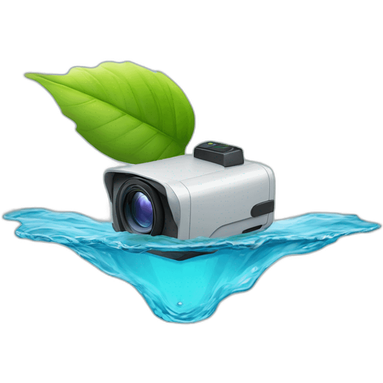 small-leaf-floating-on-water-block-and-security-ptz-camera-behind emoji