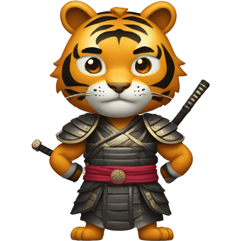 Tiger samurai with his arms crossed emoji