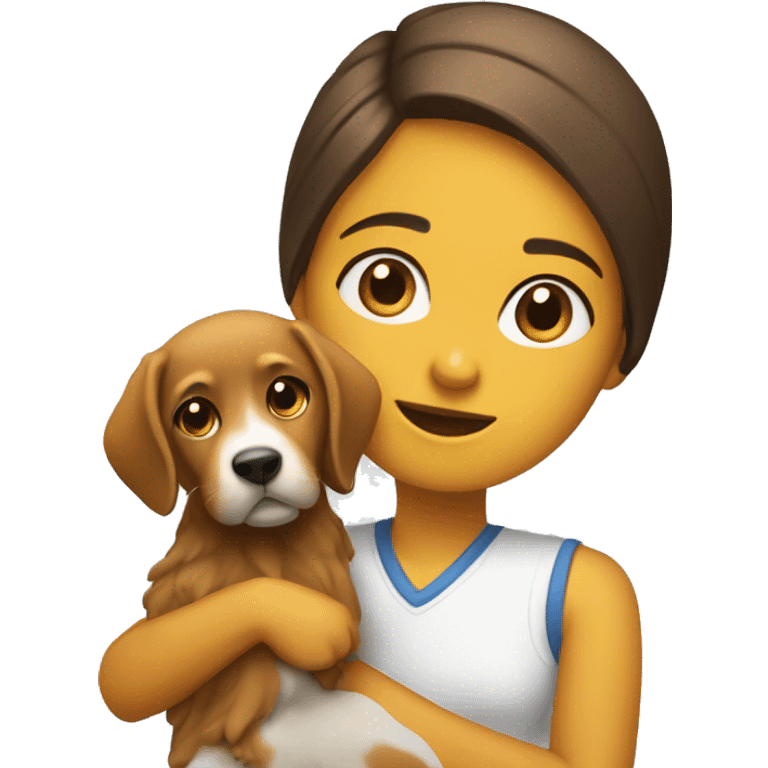 Chica y su perrito emoji