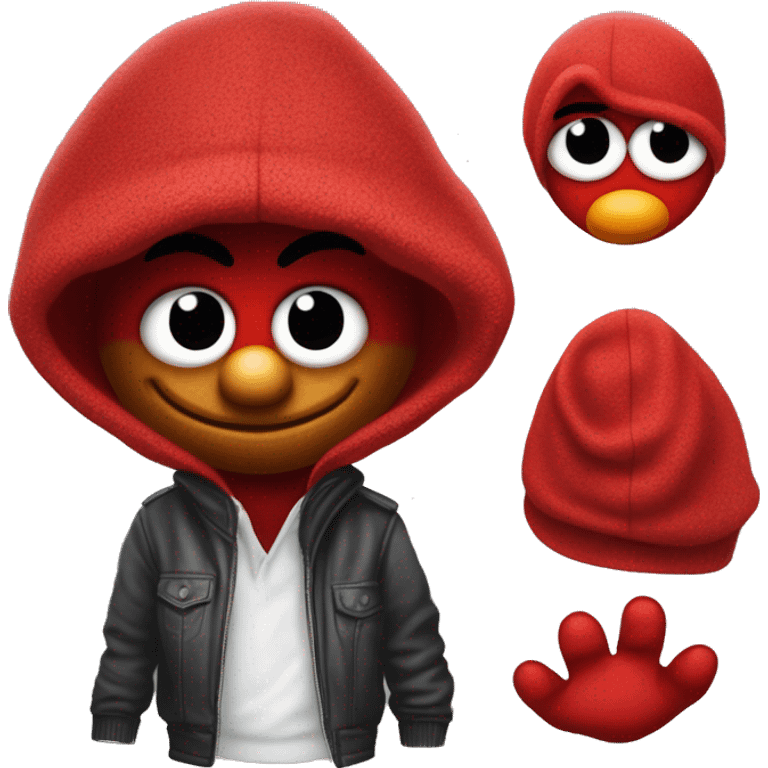 Thug-Life Gangster-style Hood-version of Elmo:
A small, red monster with a big heart and an infectious giggle. Elmo’s high-pitched voice, wide-eyed innocence, and love for learning make him a favorite among kids and adults alike. emoji