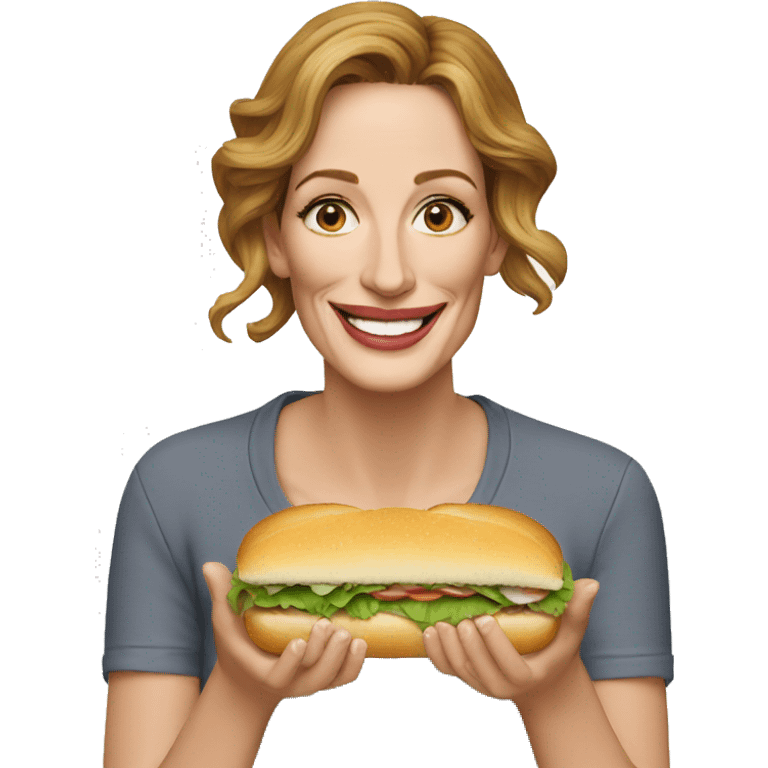 julia roberts eating sandwich emoji