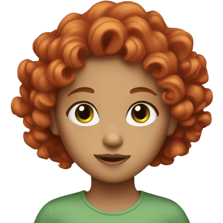 Girl with curly red hair and green eyes emoji