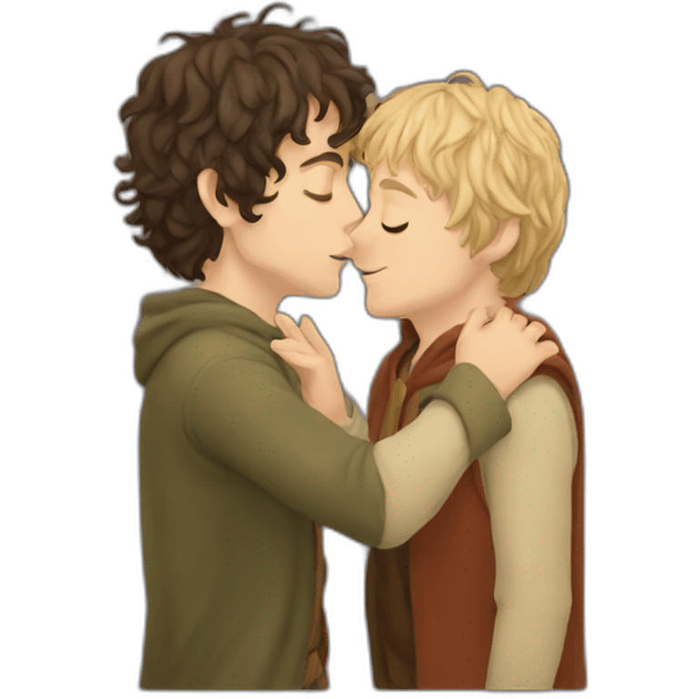 Frodo kissing sam emoji