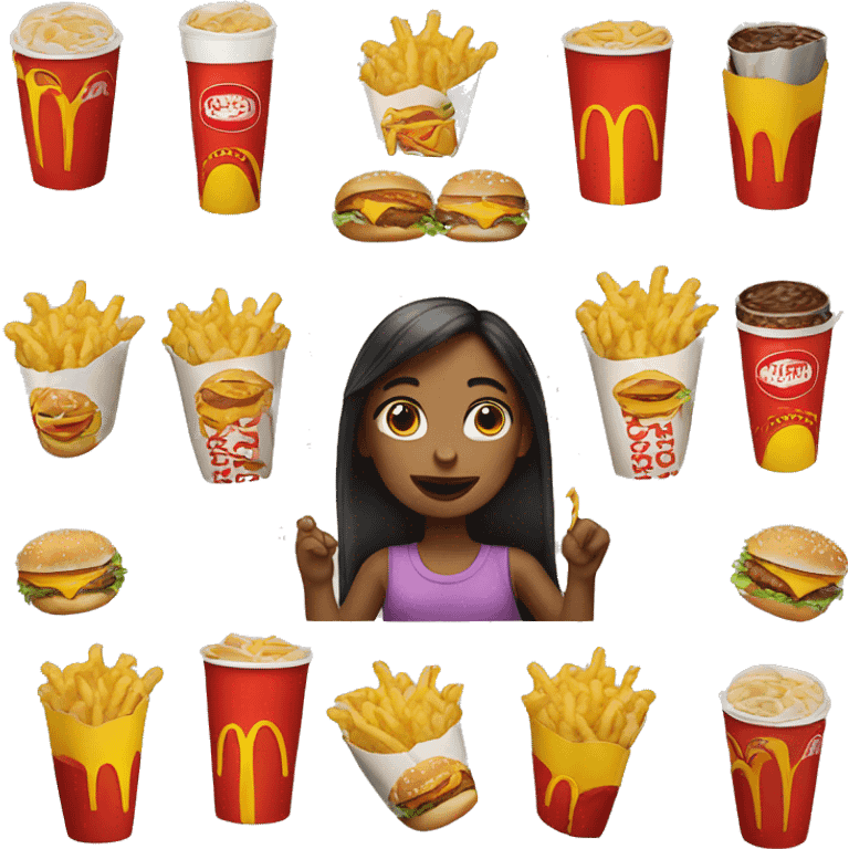 girl eating mc donalds emoji