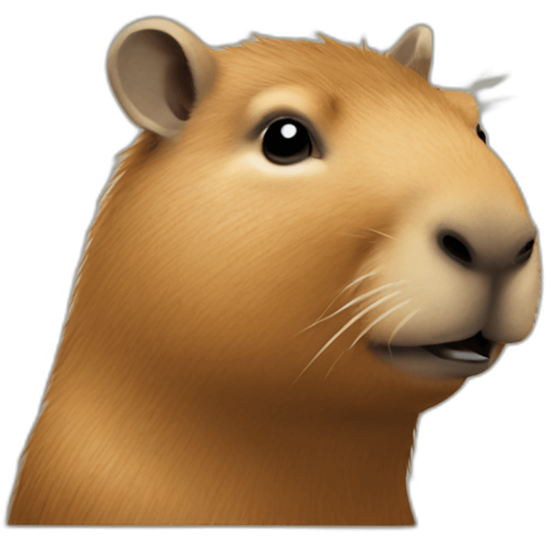 sophisticated capybara looking left emoji