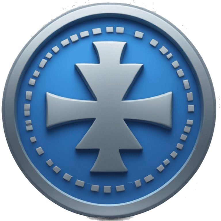 x blue coin emoji