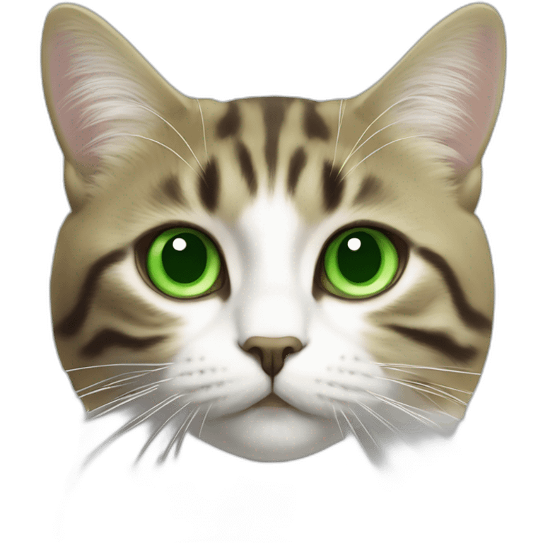 Chat tricolore aux yeux vert emoji