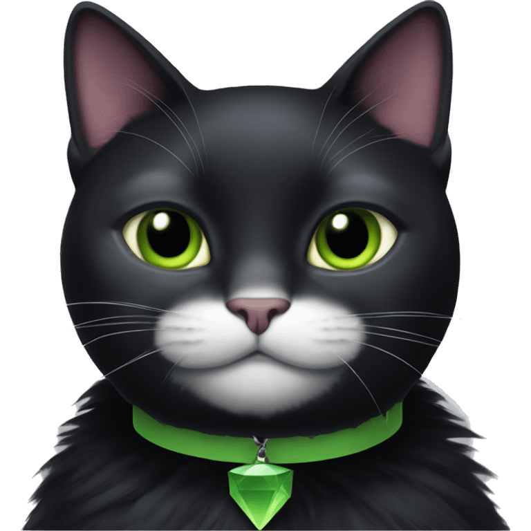 Black cat with plumbob collar  emoji